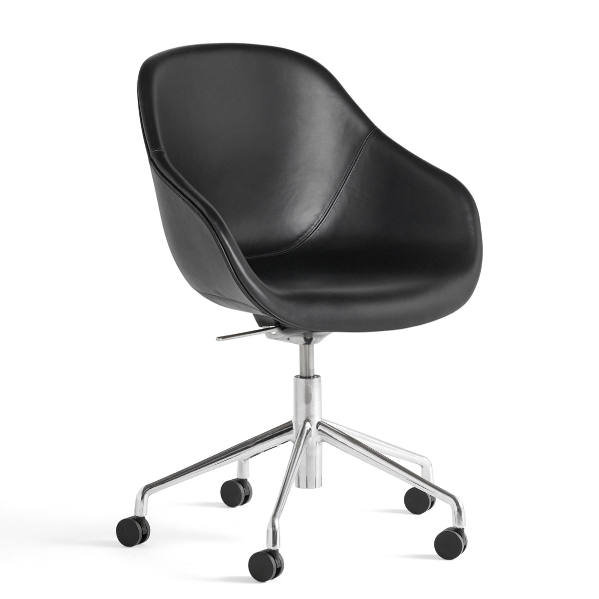 HAY AAC 155 Kontorstol - Poleret Alu Stel - Sense Læder