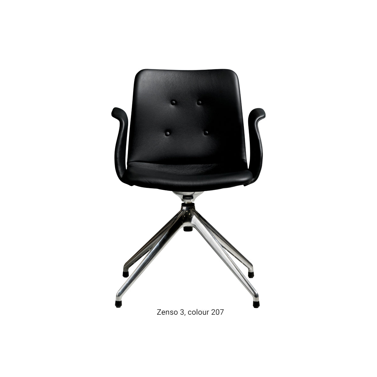 Bent Hansen Primum Chair - 4 star Return Swivel Polish Base - Zenso 3 Læder