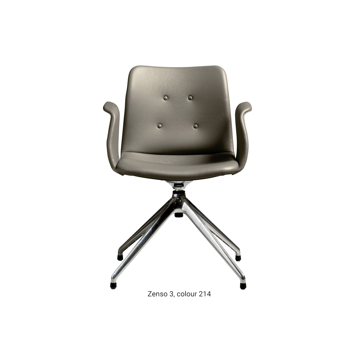 Bent Hansen Primum Chair - 4 star Return Swivel Polish Base - Zenso 3 Læder