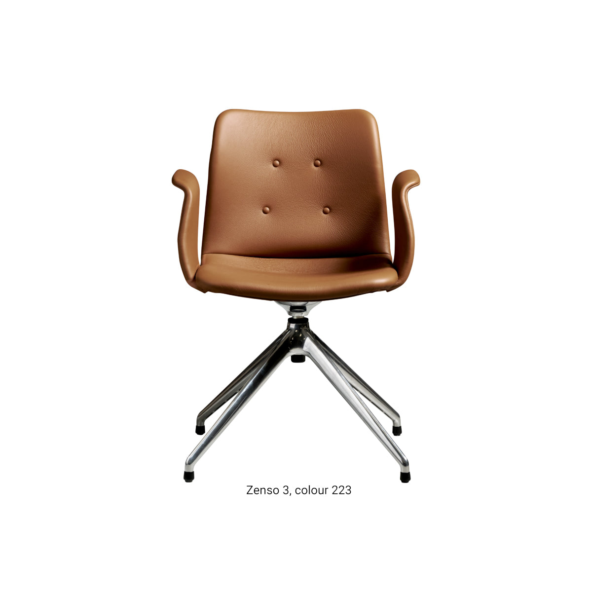 Bent Hansen Primum Chair - 4 star Return Swivel Polish Base - Zenso 3 Læder