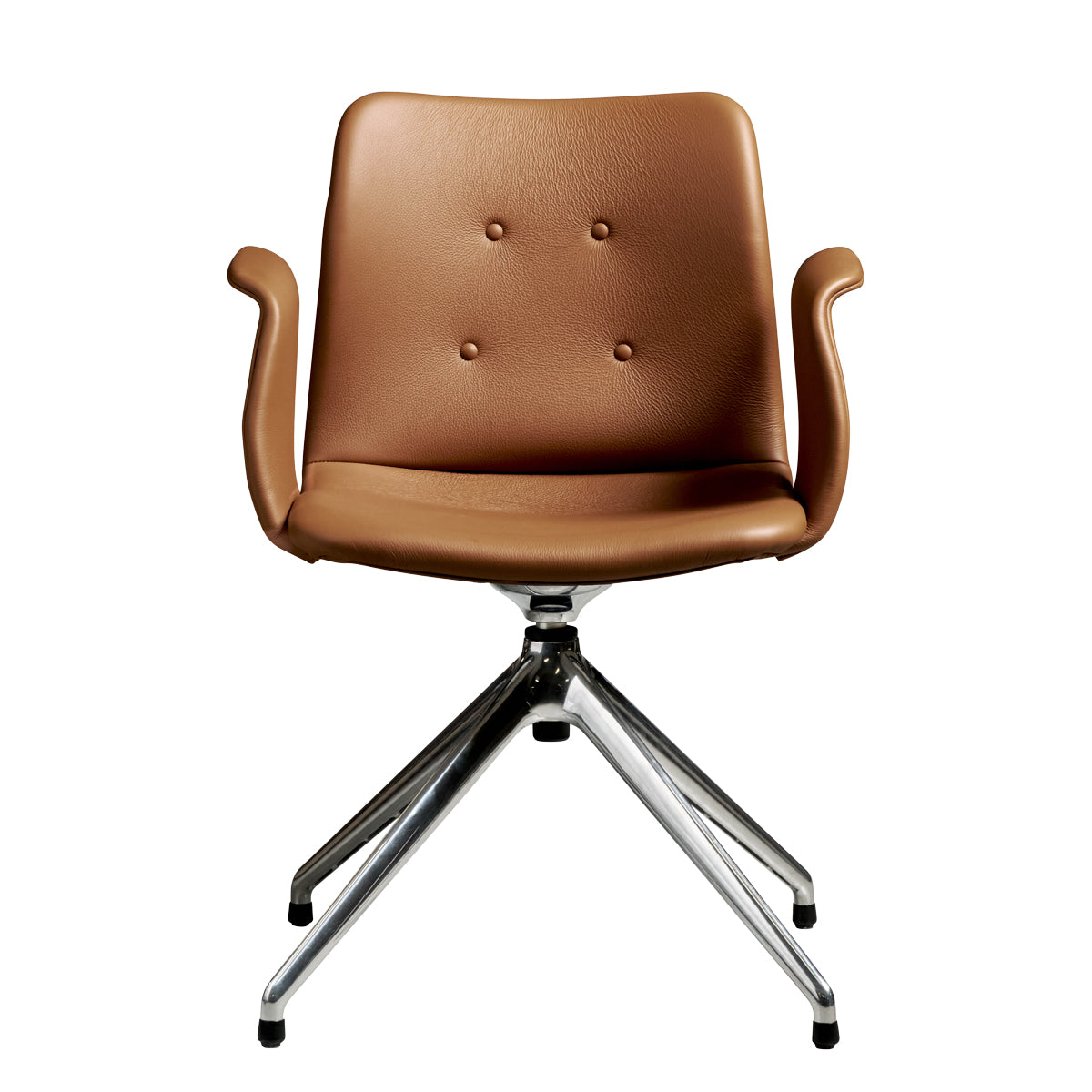 Bent Hansen Primum Chair - 4 star Return Swivel Polish Base - Zenso 3 Læder