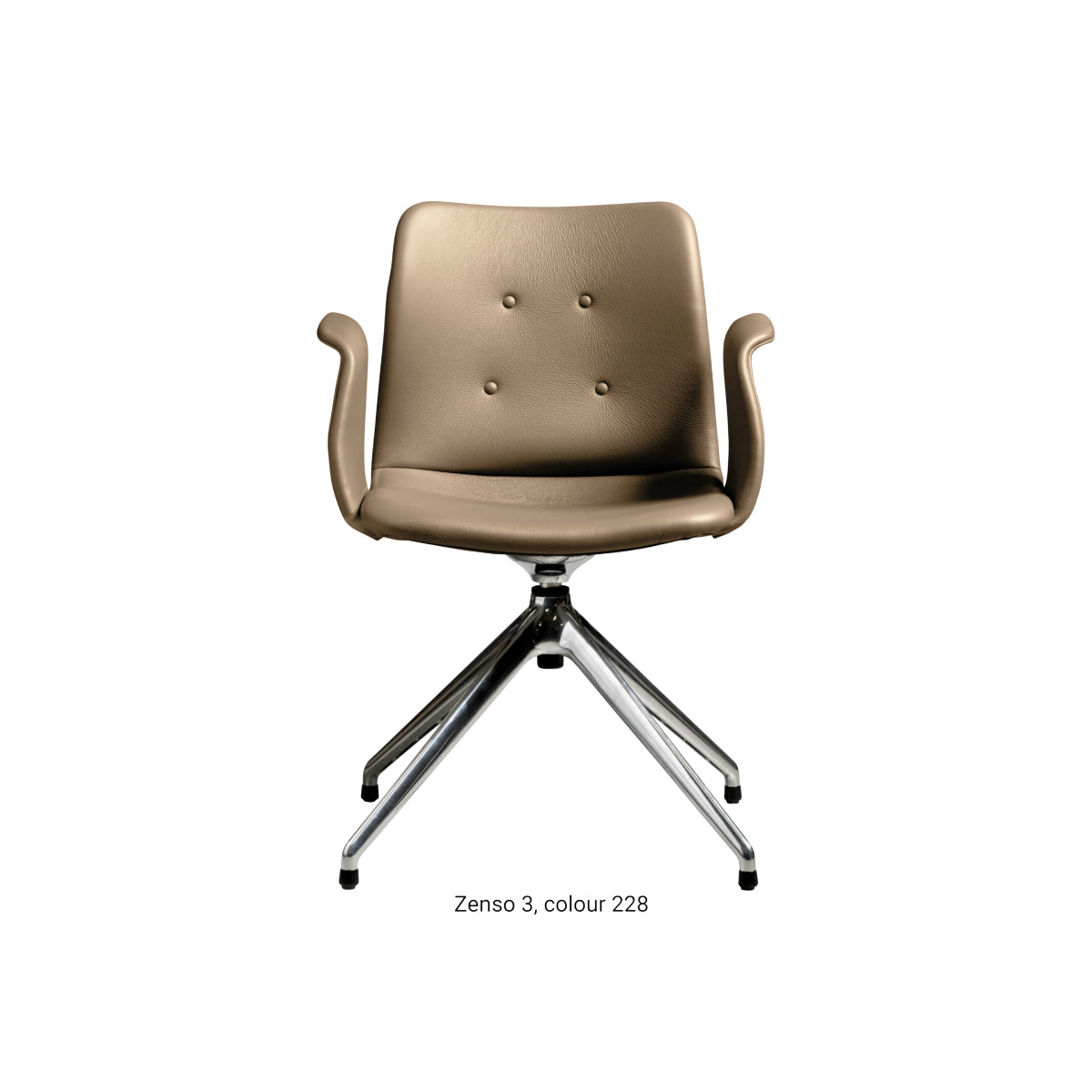 Bent Hansen Primum Chair - 4 star Return Swivel Polish Base - Zenso 3 Læder