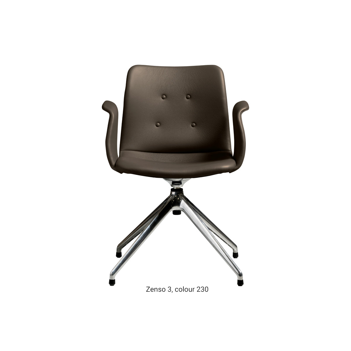 Bent Hansen Primum Chair - 4 star Return Swivel Polish Base - Zenso 3 Læder