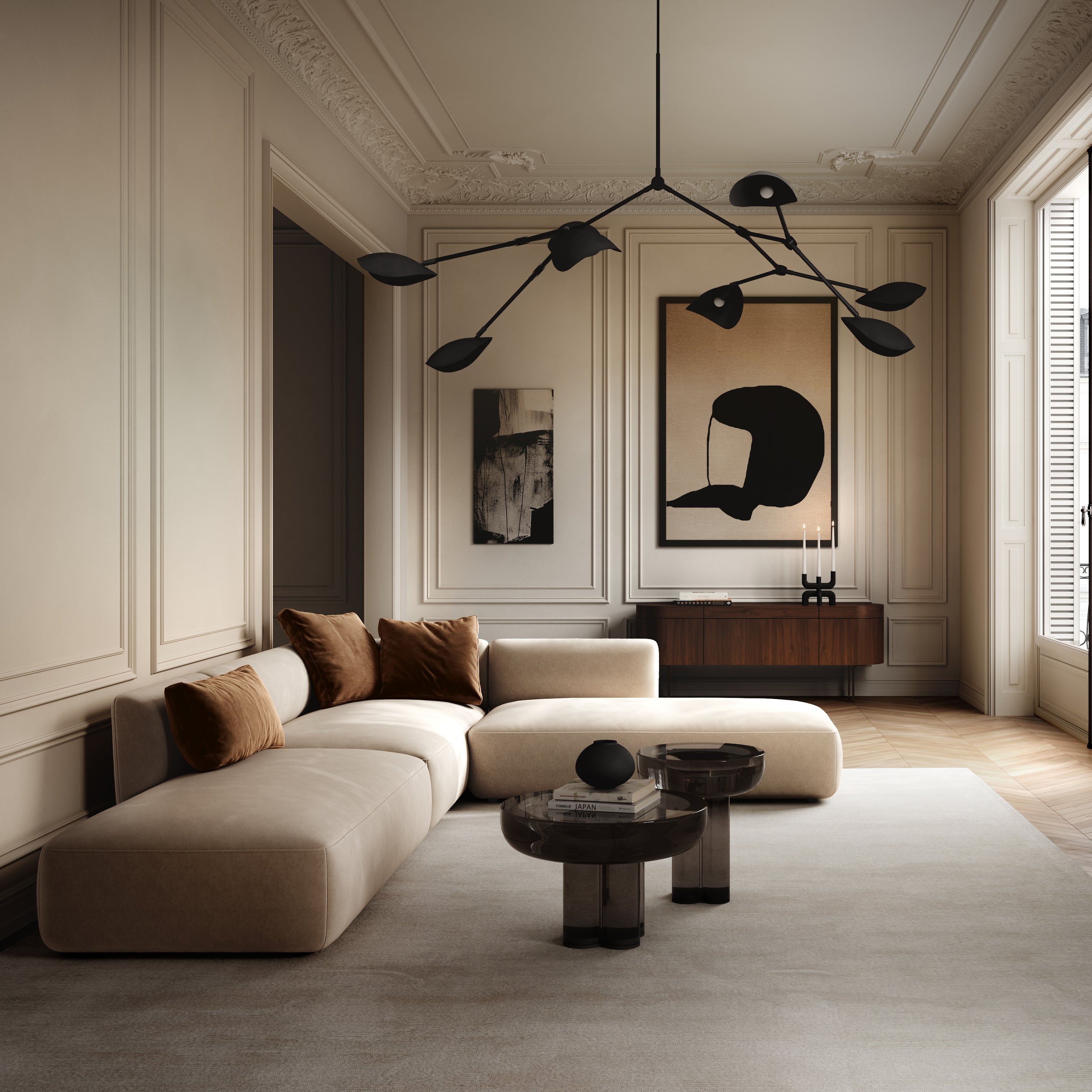 101 CPH Stingray Chandelier, Grande - Burned Black (5m)
