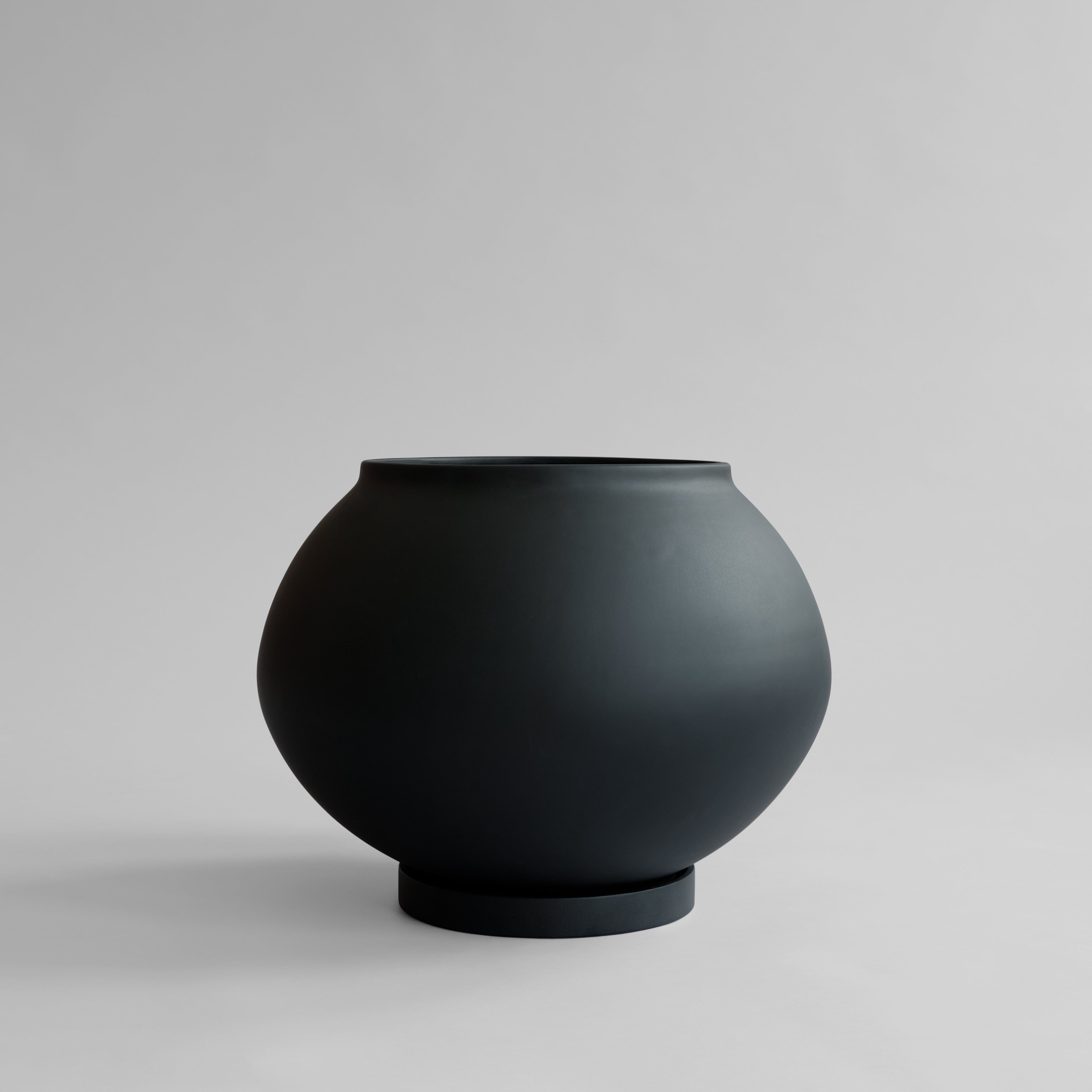 101 CPH Sunao Plant Pot Fat, Hexa - Black