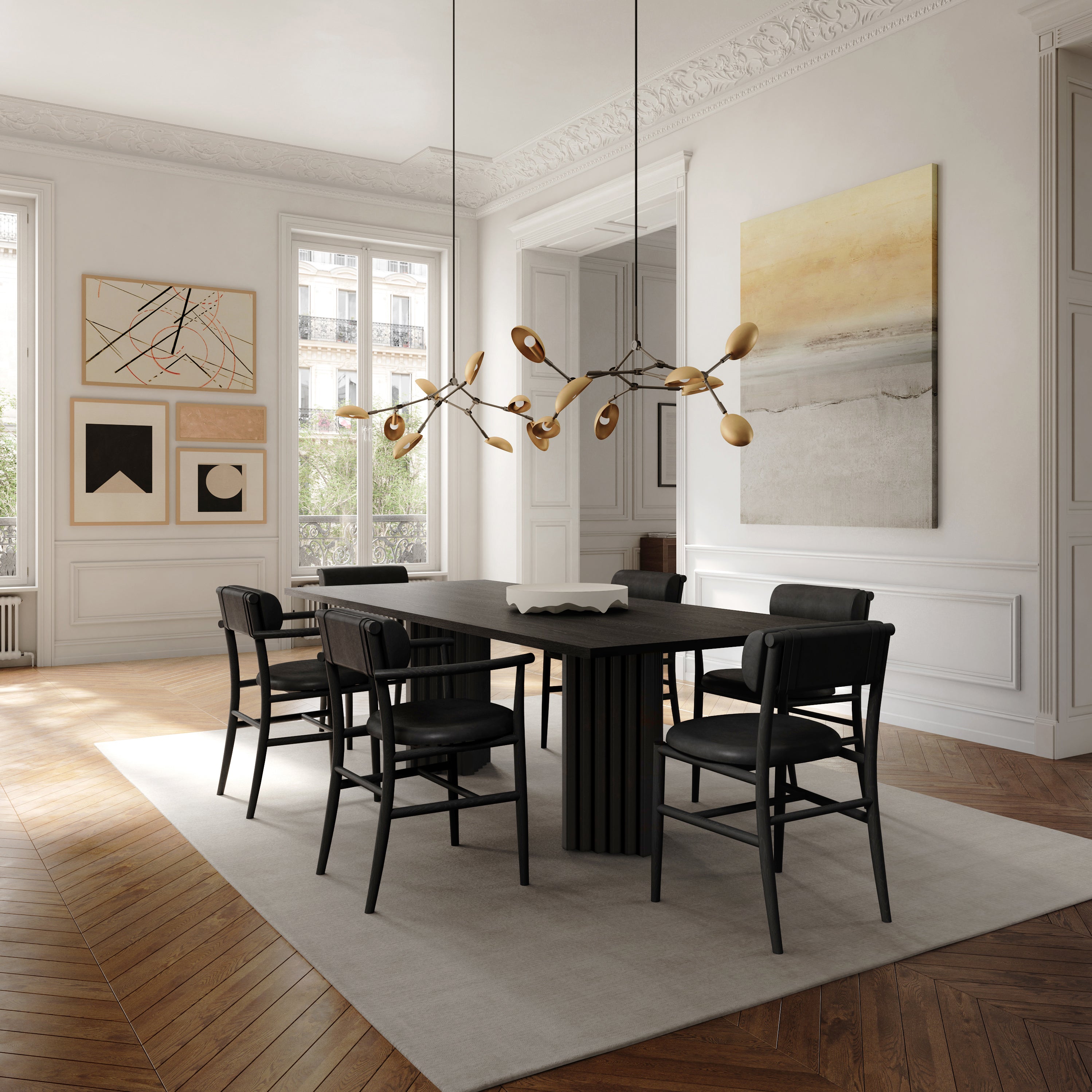 101 CPH Arc Dining Table, L250 - Coffee Black Oak