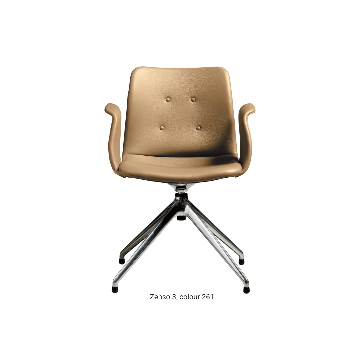 Bent Hansen Primum Chair - 4 star Return Swivel Polish Base - Zenso 3 Læder