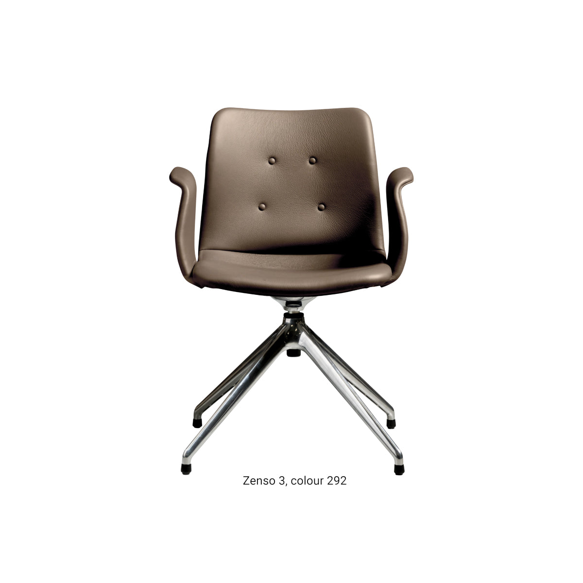 Bent Hansen Primum Chair - 4 star Return Swivel Polish Base - Zenso 3 Læder