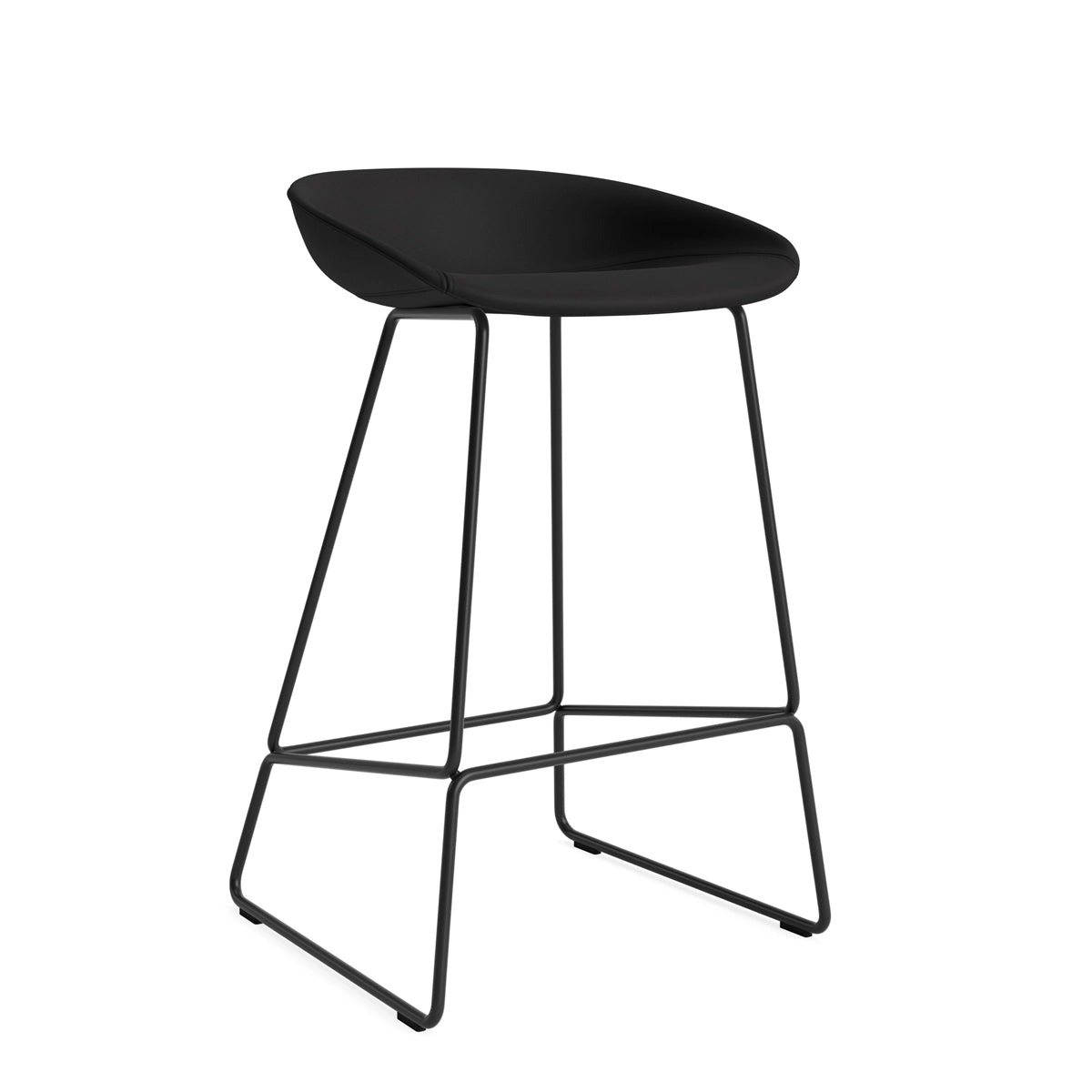 HAY About a Stool - AAS 39 - H65 - Sort Sense Læder - Sort Stel