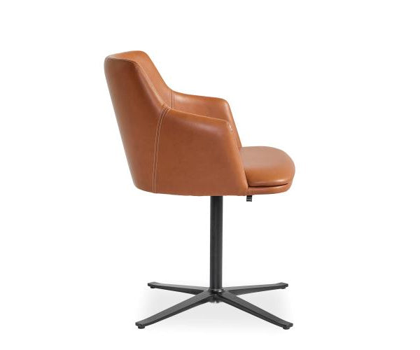 Skovby SM 55 Spisestol - Sort Drej - Cognac Læder