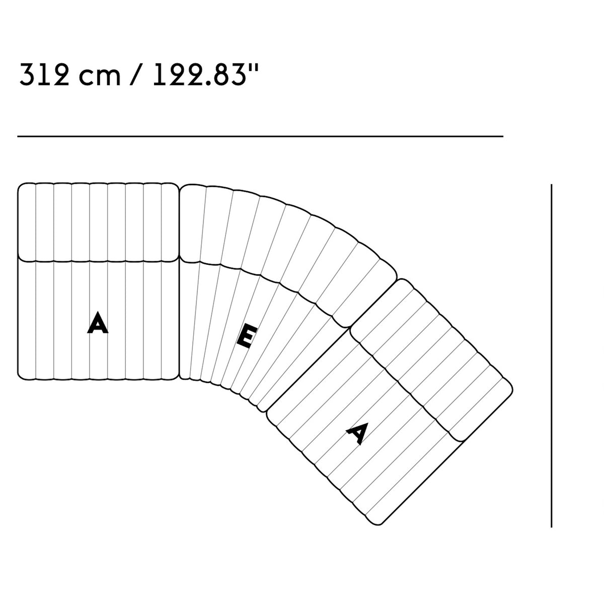 Muuto Coltre 3P. Sofa - Configuration 4 - Ecriture 240