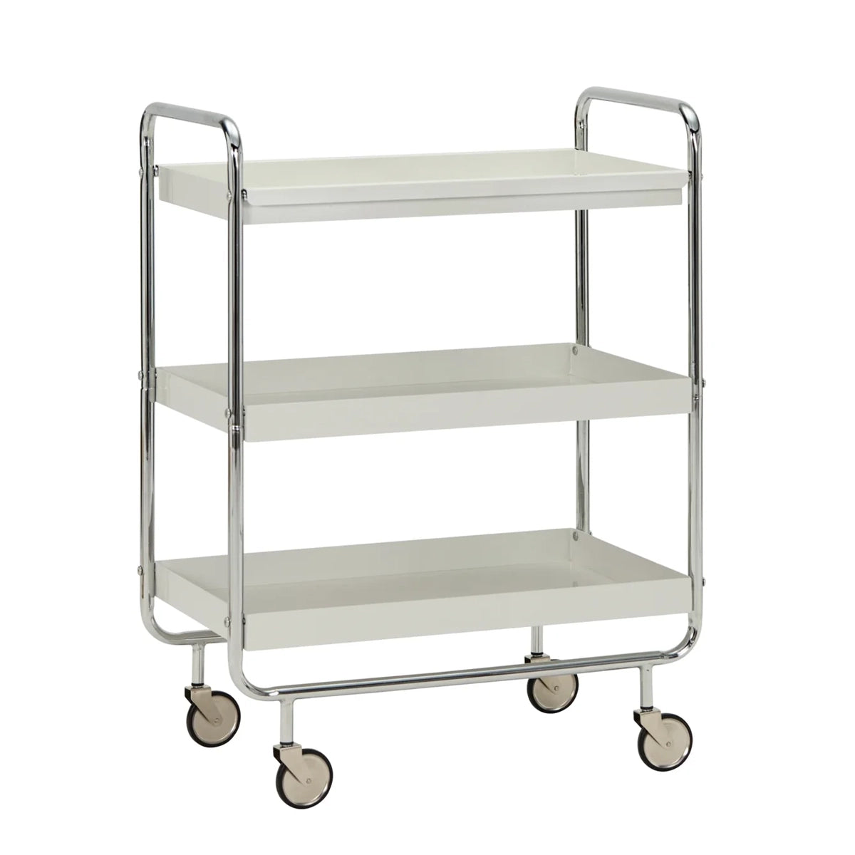 House Doctor Trolley - Roll - Råhvid - Large - Krom