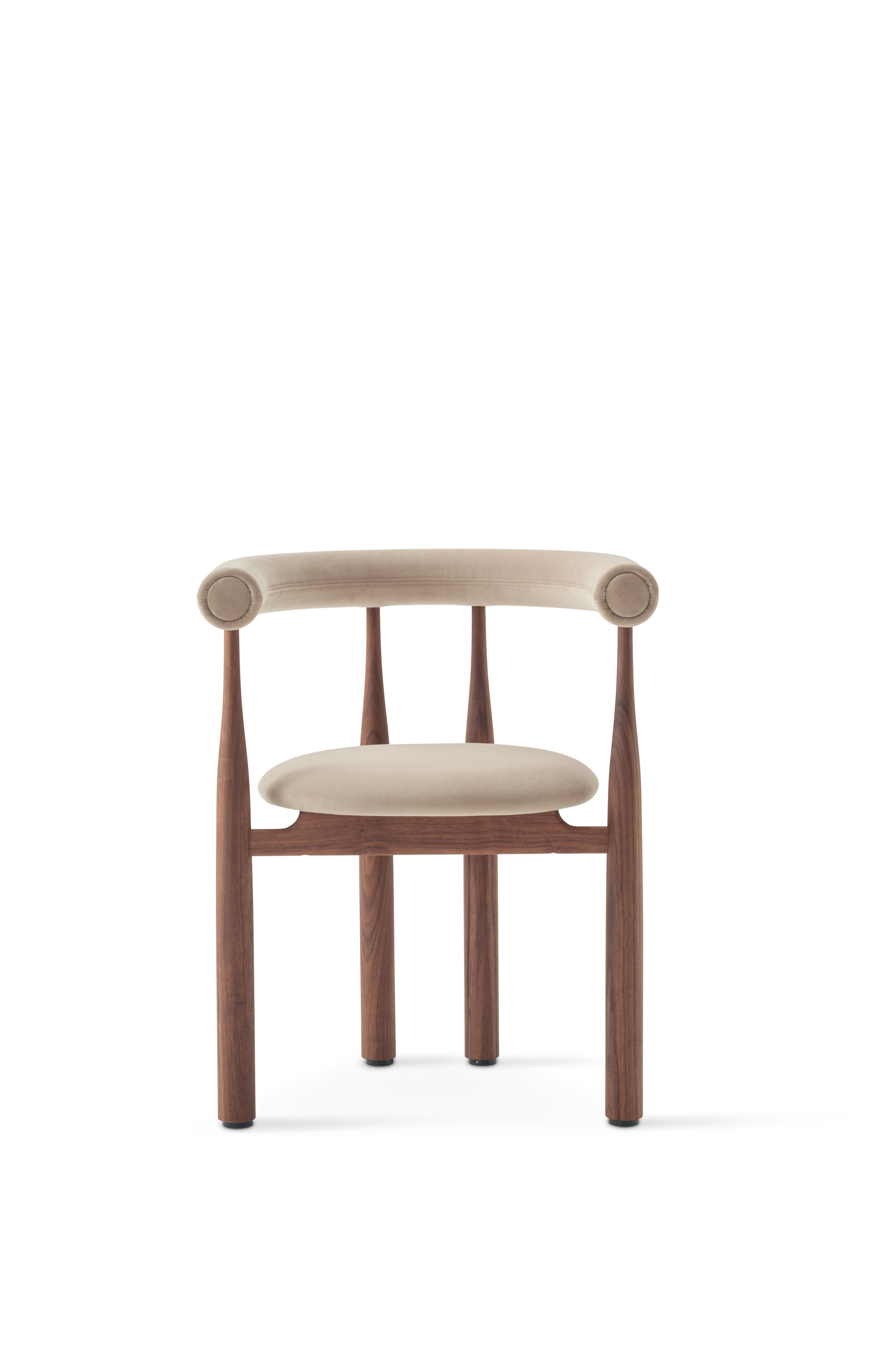 New Works Bukowski Chair, Fully Upholstered, Walnut, Megan 026