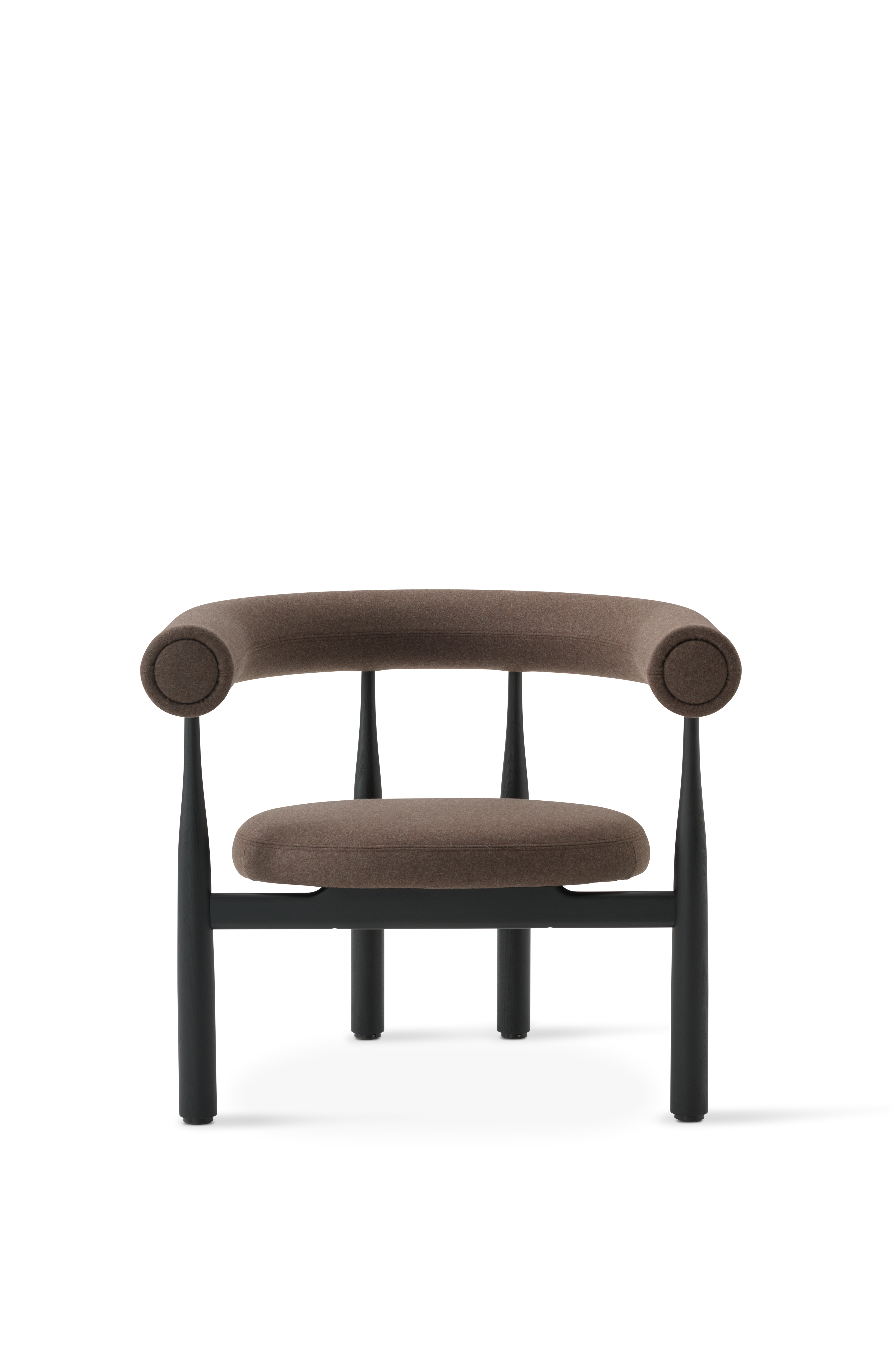 New Works Bukowski Lounge Chair, Black, Wooly Plus 1008