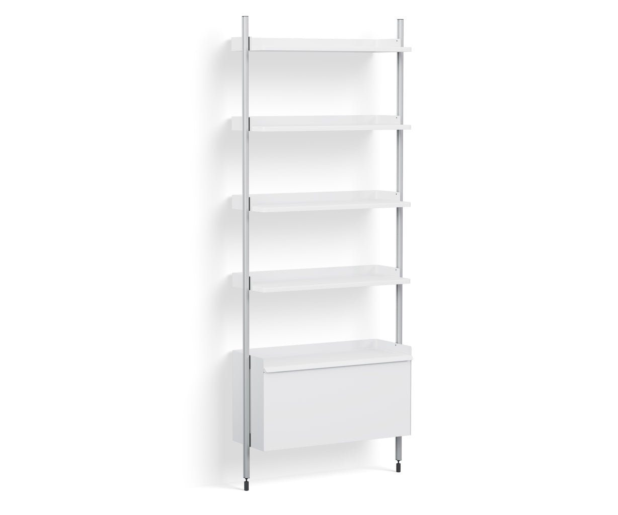 HAY Pier System - 121 1 Column - White Steel - Clear Anodised