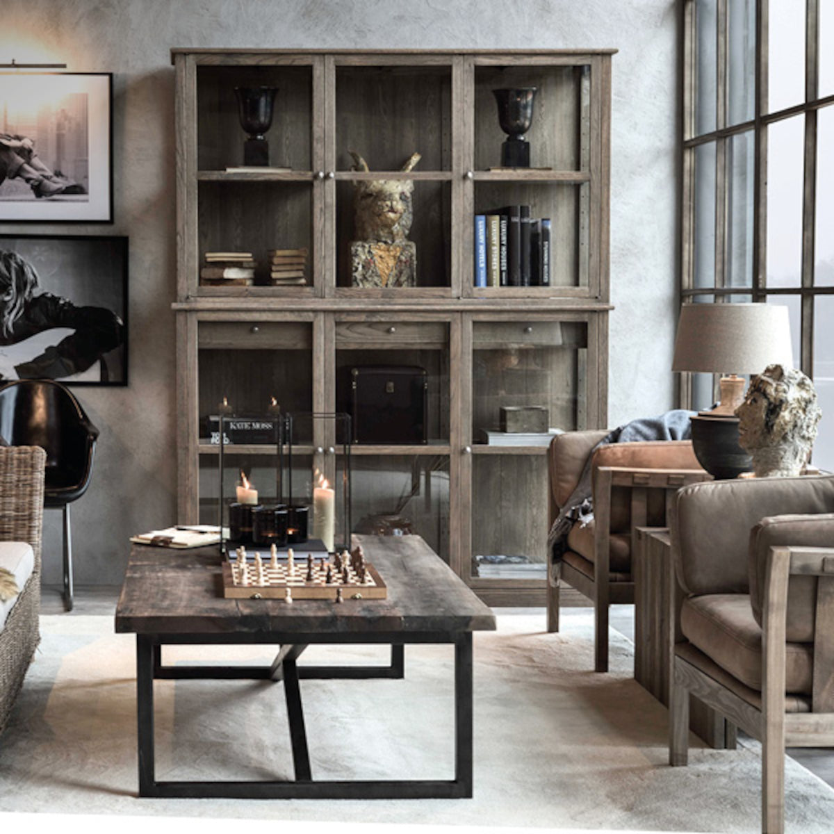 Artwood Denver vitrineskab - 220x170x40 - oak