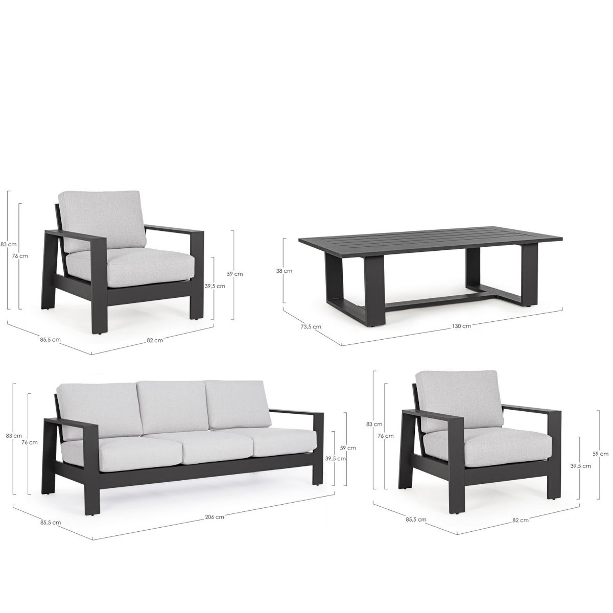 Baltic Loungesæt - charcoal