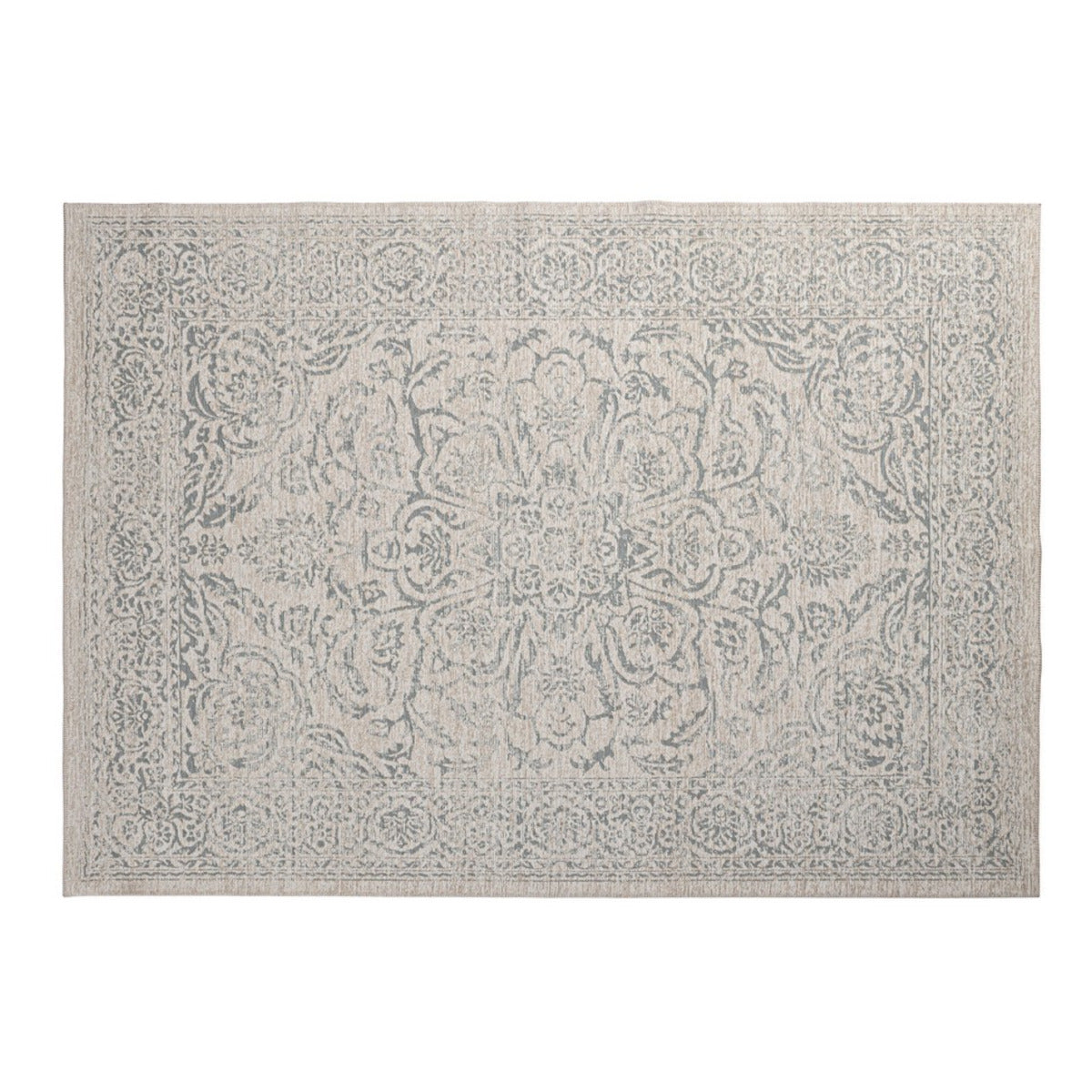 Nora tæppe - 155x230 - blue/cream