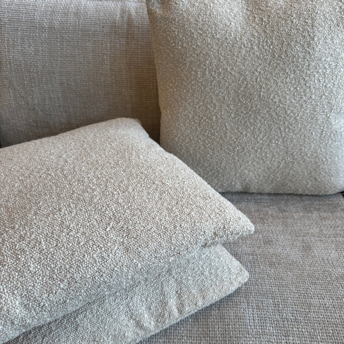 Boucle pude - 45x45 cm - light beige