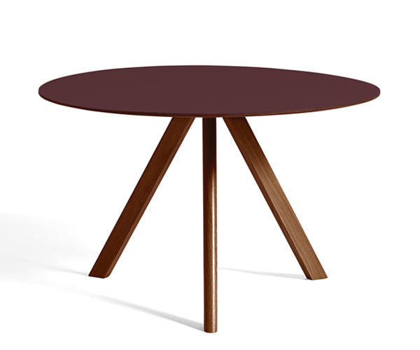 HAY CPH20 Round Table - Ø120cm - Valnød - Burgundy Linolium