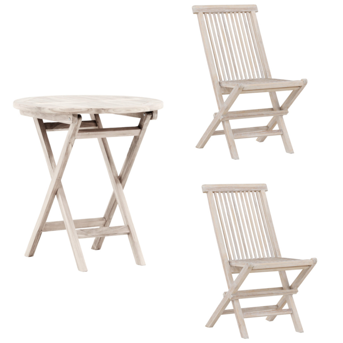 Venture Design Kenya cafesæt - hvidvasket teak