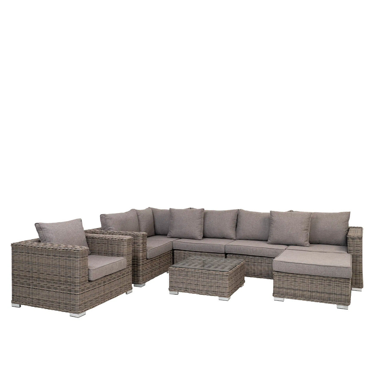 Calvi loungesæt - kubu grå poly rattan