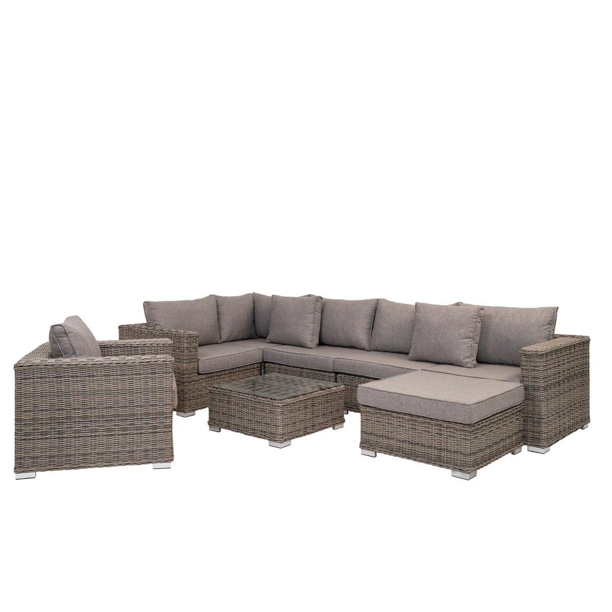 Calvi loungesæt - kubu grå poly rattan