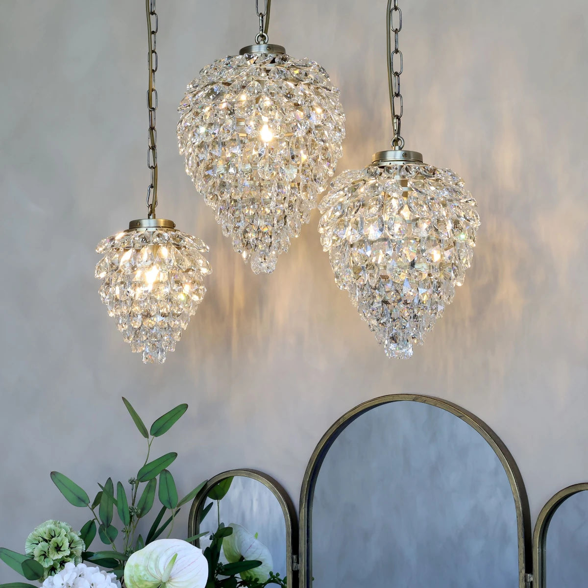 Chic Antique Versailles Dråbe lysekrone - 22x18
