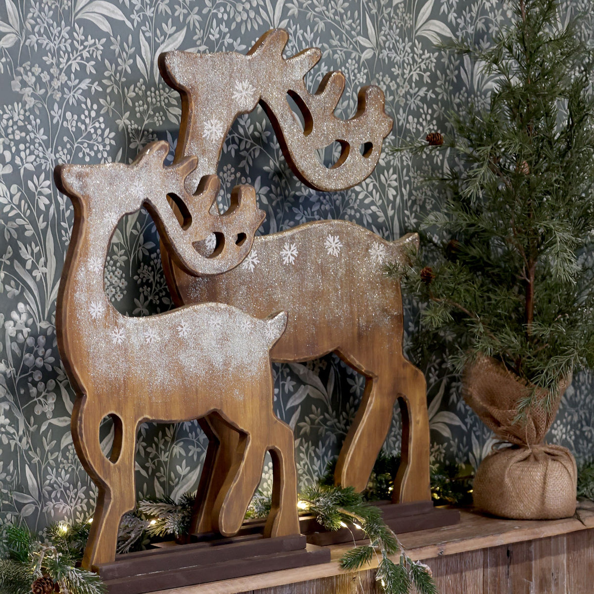 Chic Antique Vintage rensdyr - 48x32 - natur