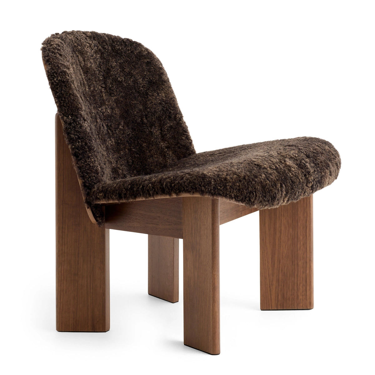 HAY Chisel Lounge Chair - Valnød - Espresso Fåreskind
