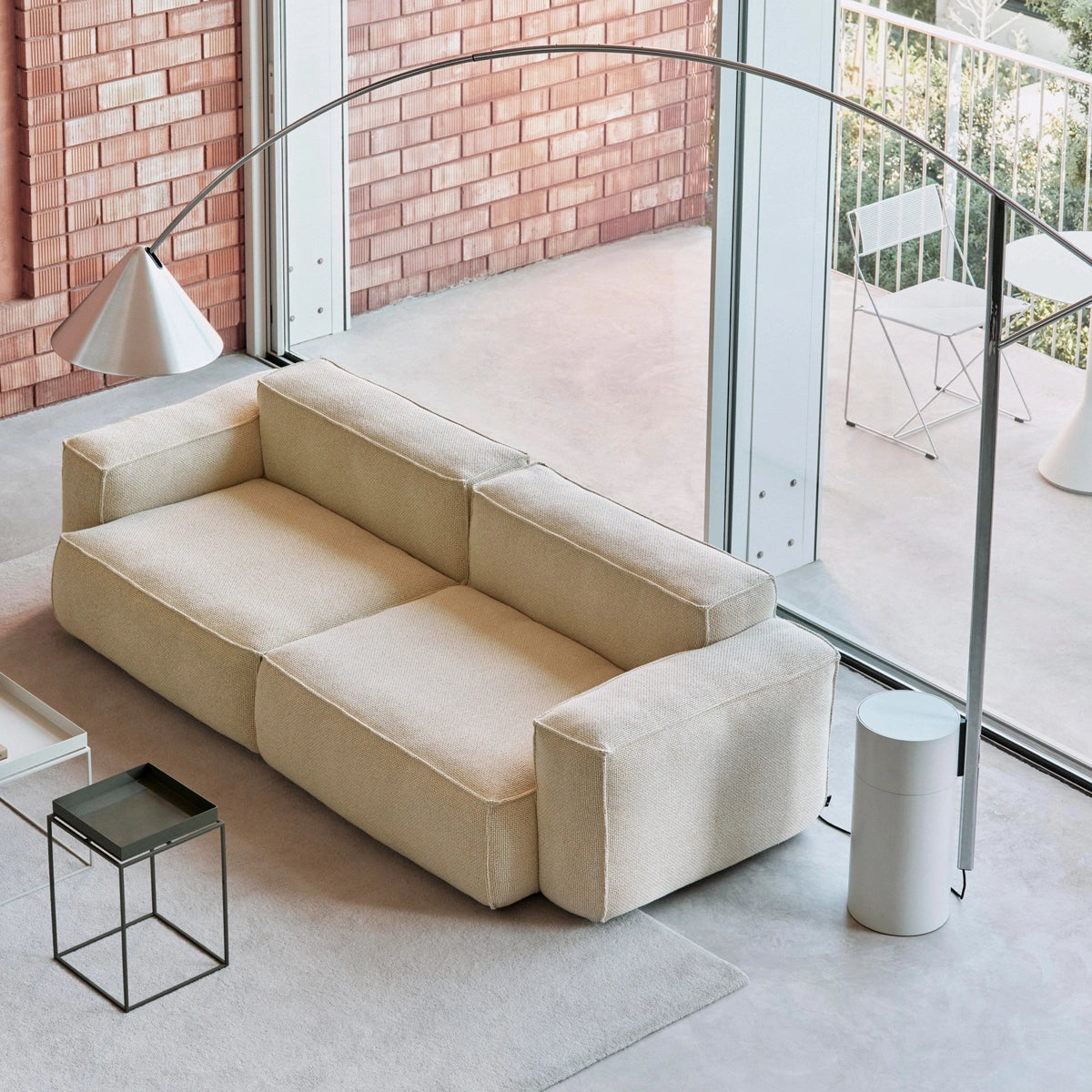 HAY Compass Floor Lamp - Brushed Aluminium