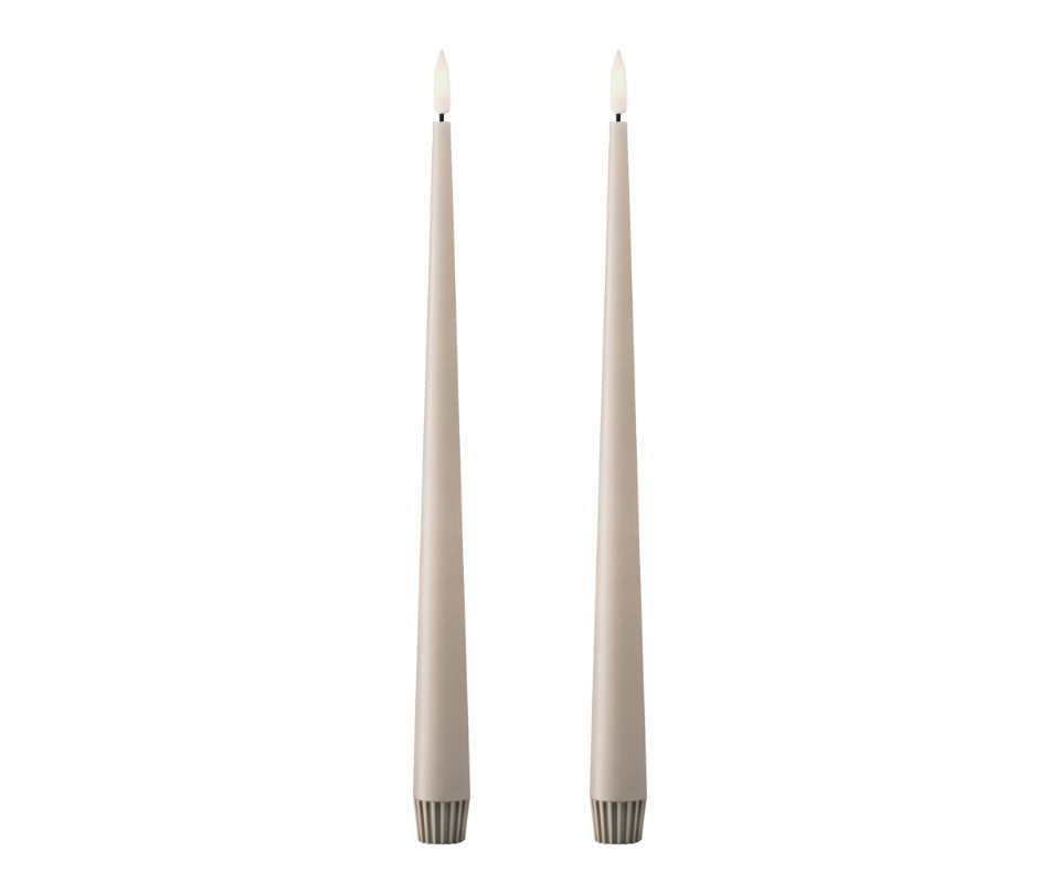 2 stk ester & erik LED stagelys - linen grey - 30 cm