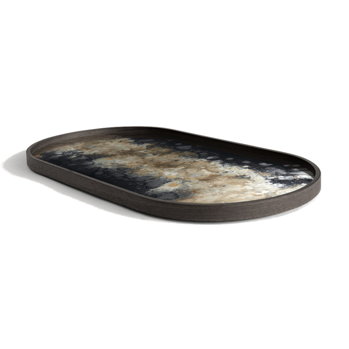 Ethnicraft Organic Glass Tray - Black - 71x36cm