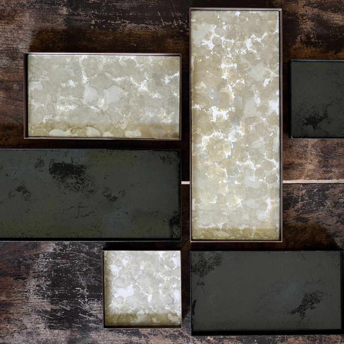 Ethnicraft Organic Glass Tray - Fossil - 46x18cm