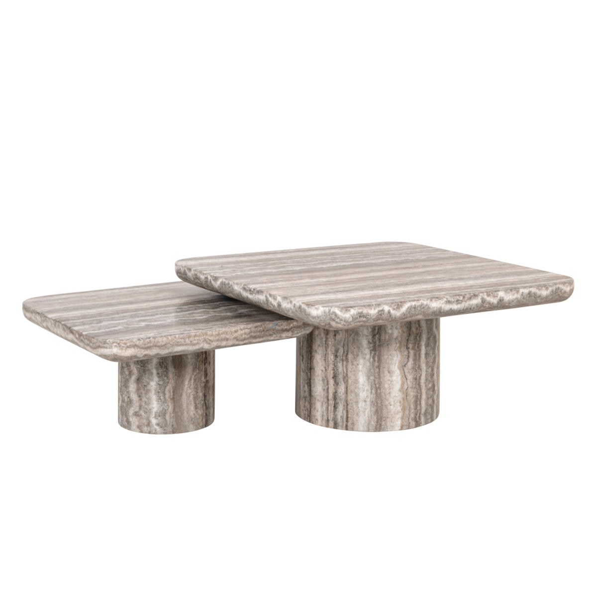 Richmond Interiors Denizly sofabord - sæt á 2 - faux grey marble