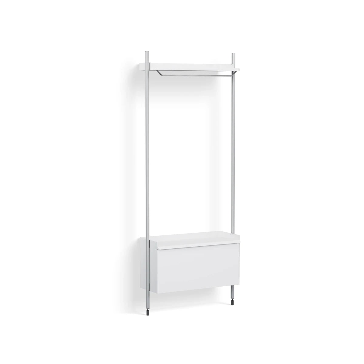 HAY Pier System - 1001 1 Column - White Steel - Clear Anodised