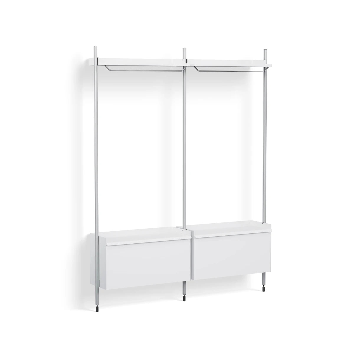 HAY Pier System - 1002 2 Columns - White Steel - Clear Anodised