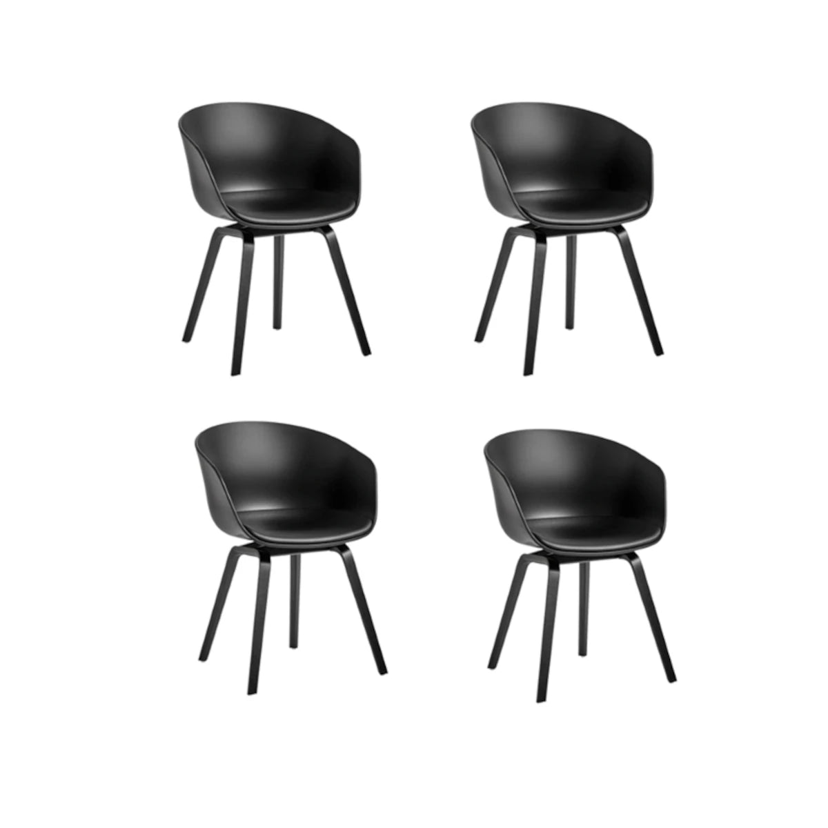 HAY About A Chair - AAC 22 - Sort - Fixed Sæde - 4 stk. - DEMO