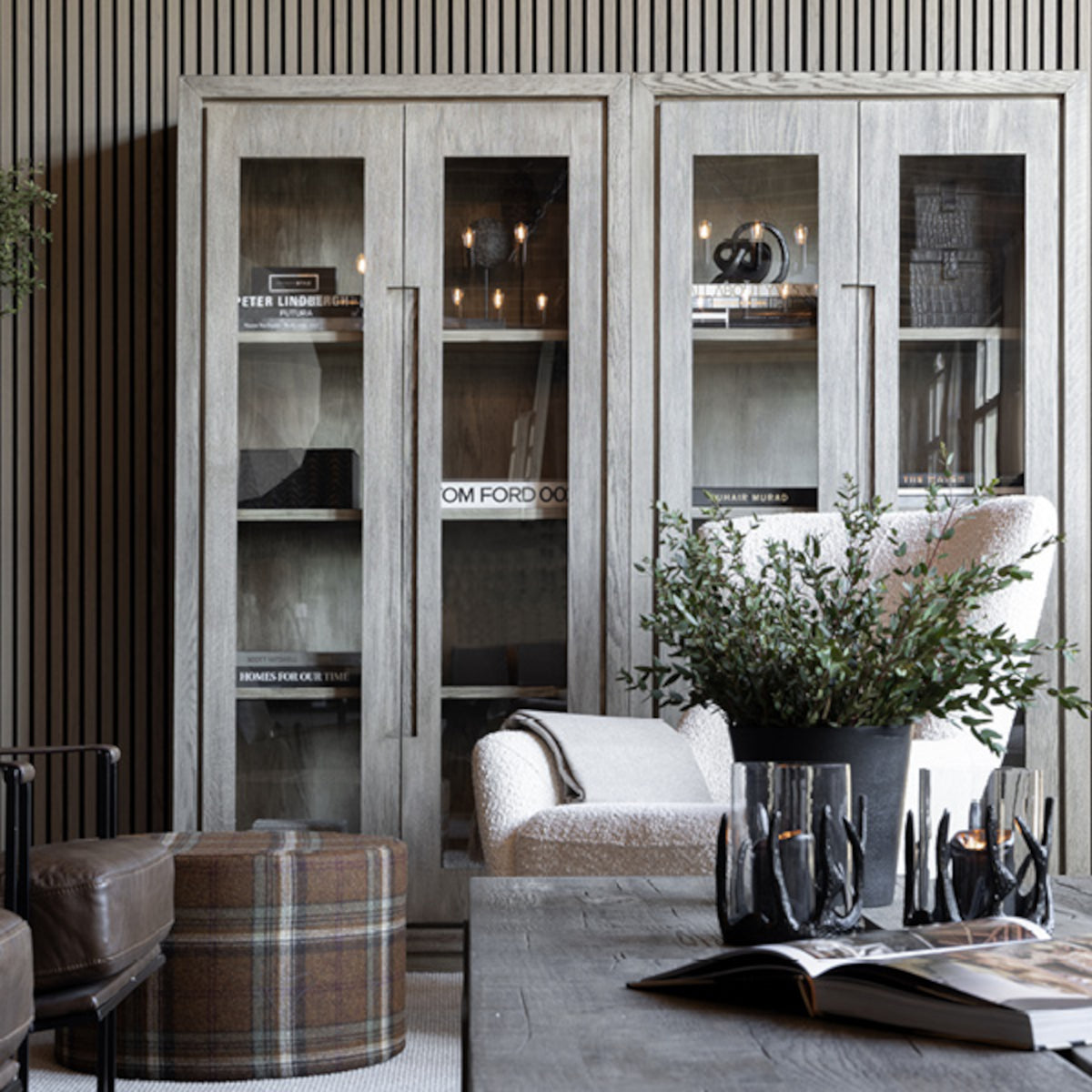 Artwood Hunter vitrineskab - 200x100x40 - antique grey