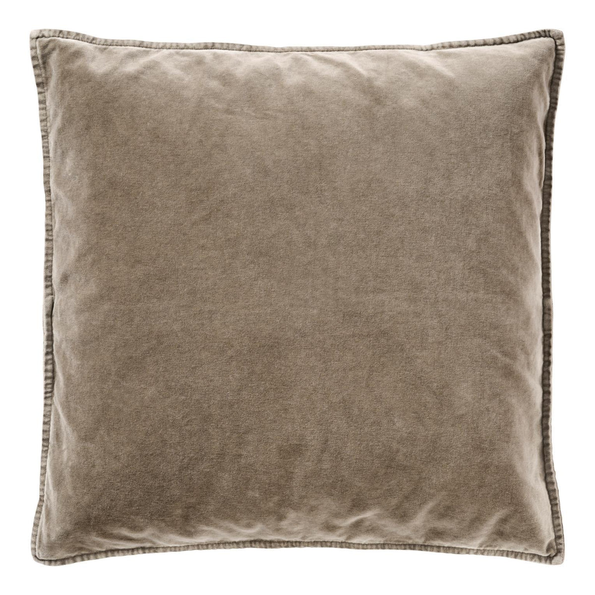 Ib Laursen Velour pude - linen - 50x50 - inkl fyld