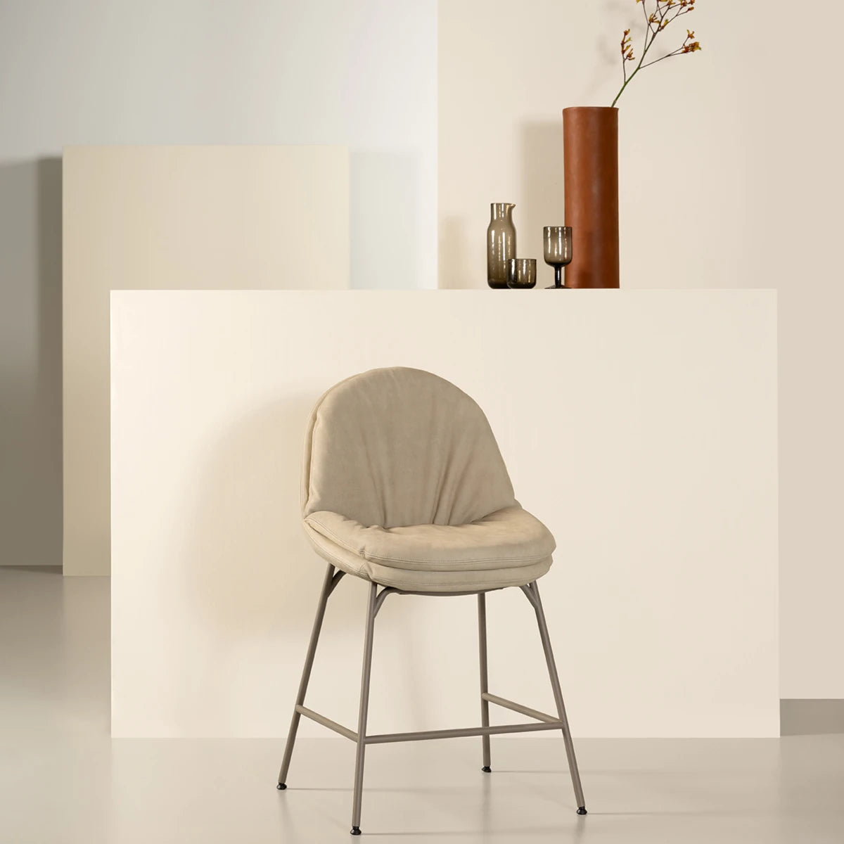 Jess Design Curtis Bar Stool - Aurele Light Grey