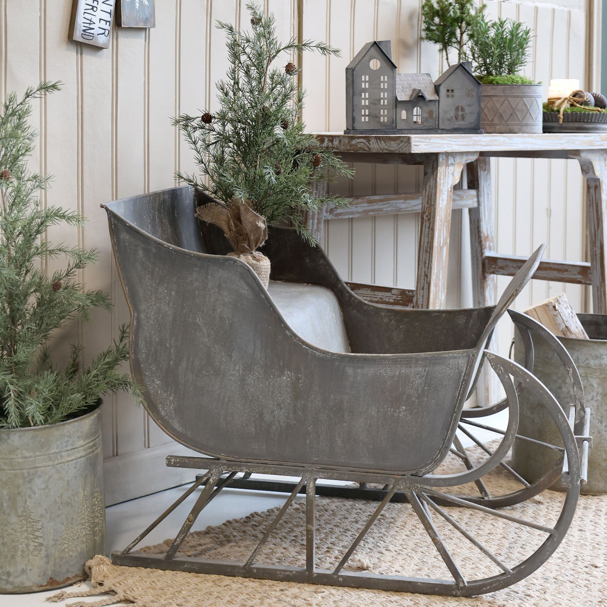 Chic Antique Vintage kane - 63x84x50 cm - antique zink