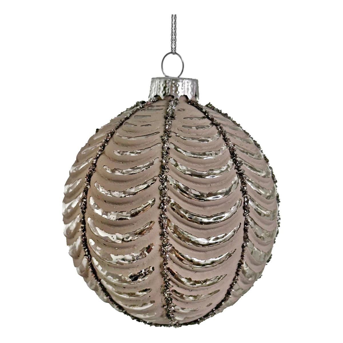 Shishi Garland kugle - antique silver grey - 8