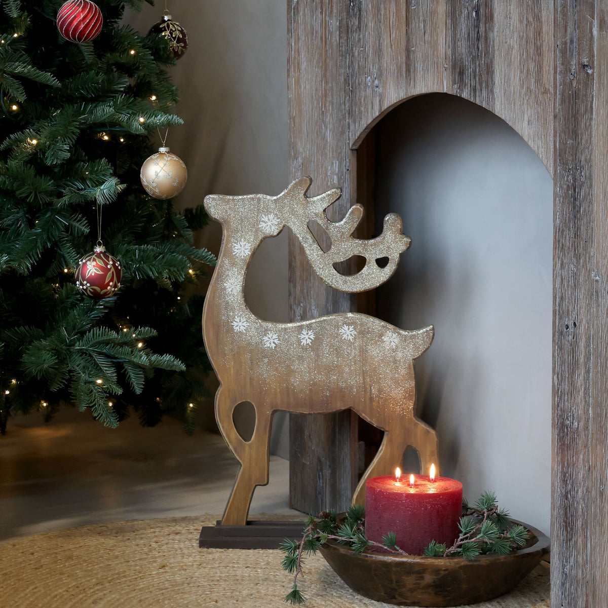 Chic Antique Vintage rensdyr - 60x42 - natur