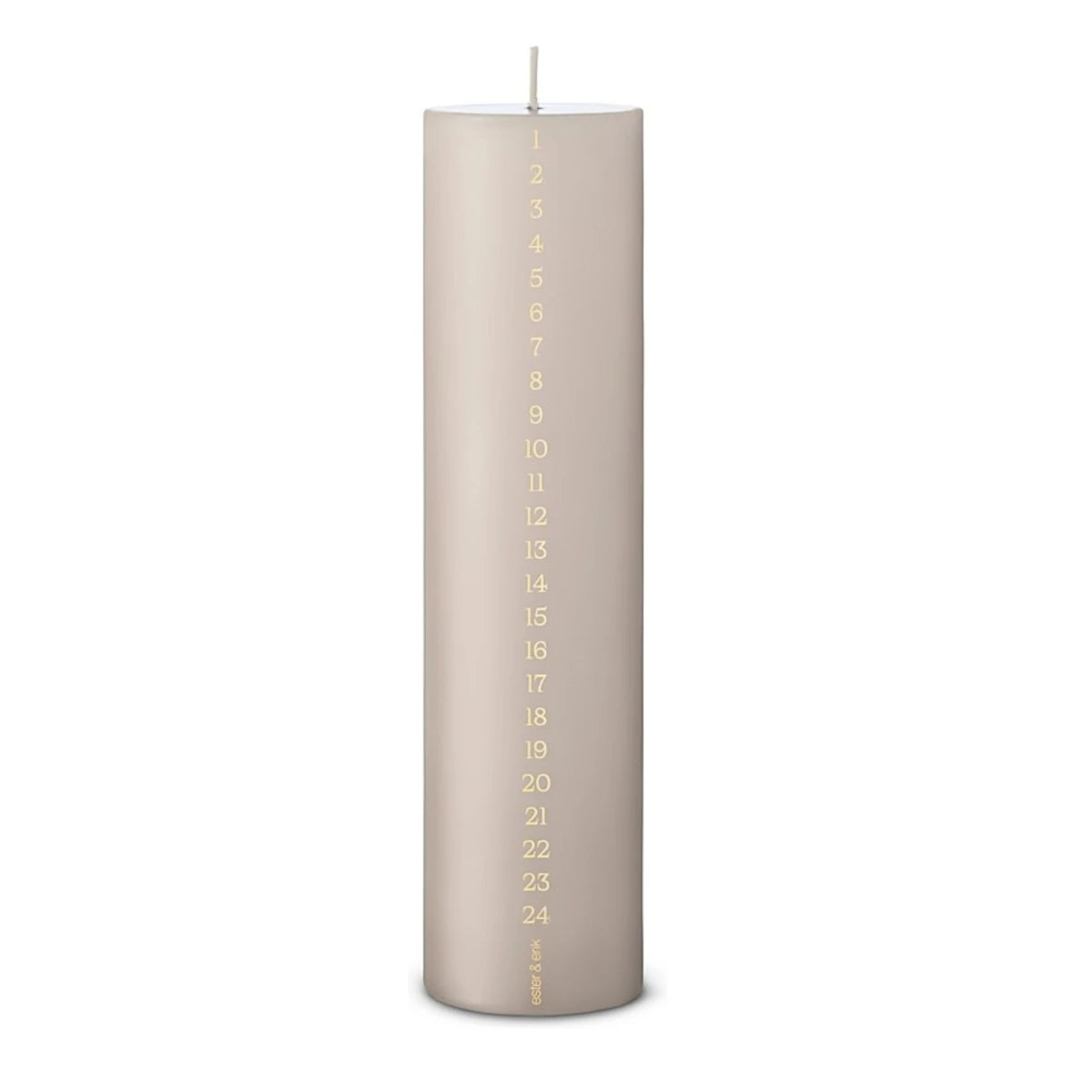ester og erik kalenderlys - 25x6 - linen grey / gold