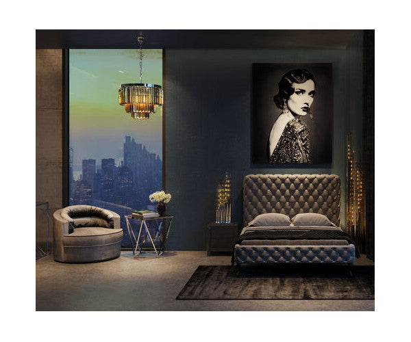 kare design smoky lysekrone