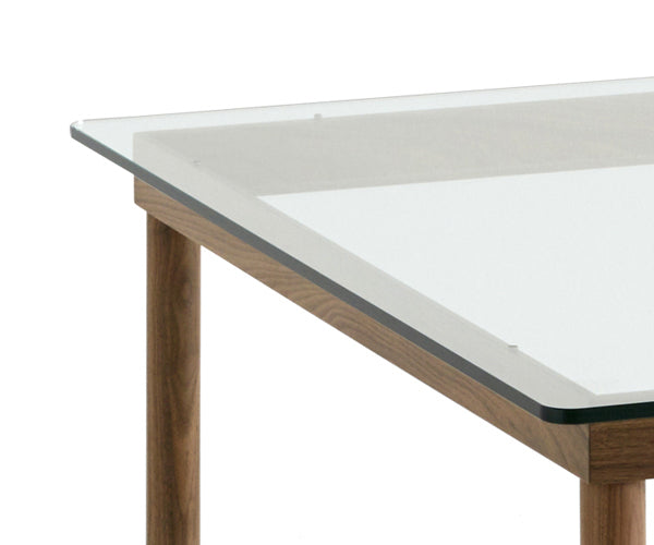 HAY Kofi Sofabord 100x100 - Valnød - Klar Glas