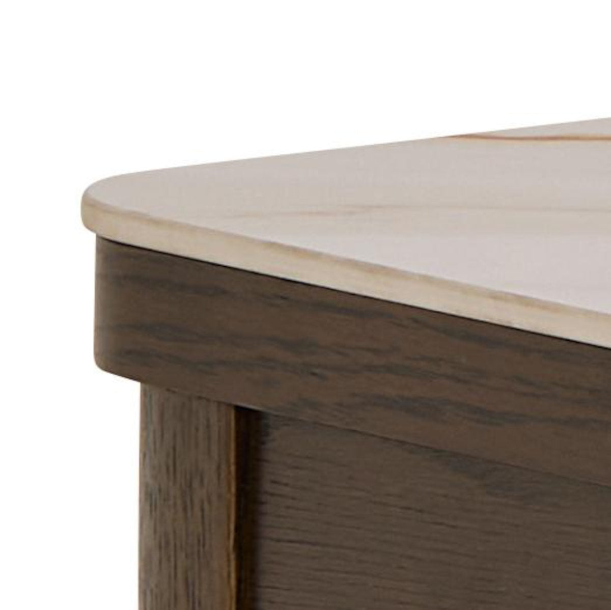 Southampton sidebord / sengebord - creme keramik/røget eg - 45x45