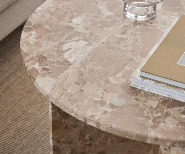 Vega marmor sofabord - 90 - latte brown