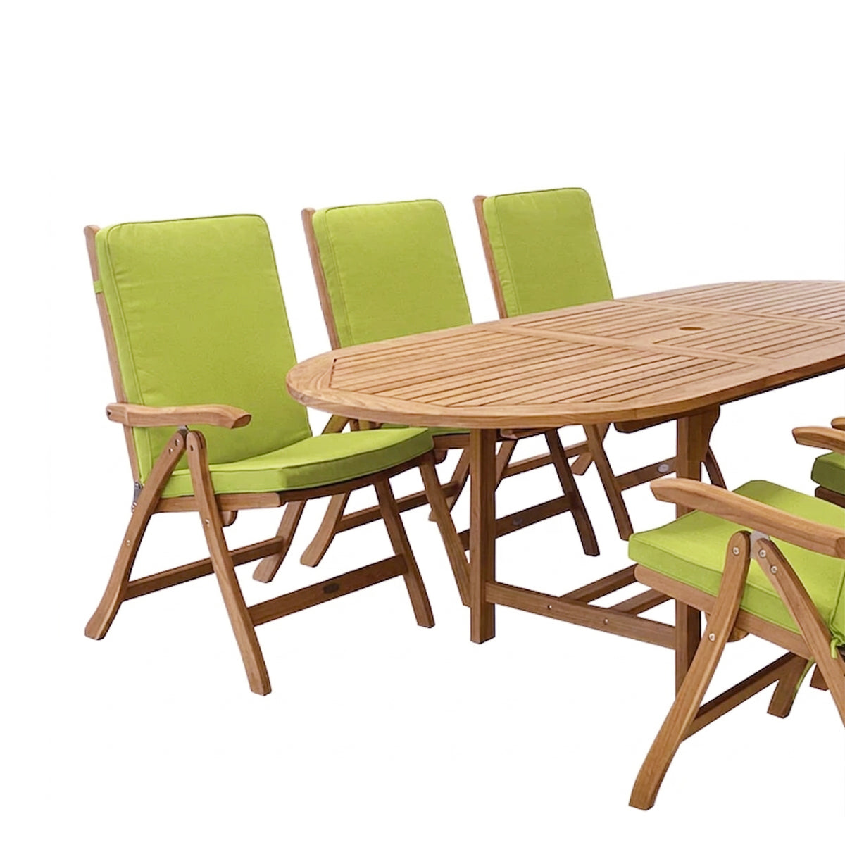 Royal Teak Havesæt - Udtræksbord 180-240 cm. + 6 Stole Inkl. Hynder